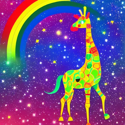 Image similar to rainbow cosmic giraffe