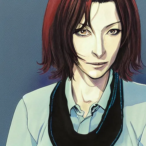 Image similar to An anime portrait of cate blanchett ,by Katsuhiro Otomo