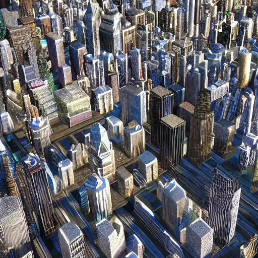 Image similar to a city made entirely of crystal, 3 d octane render