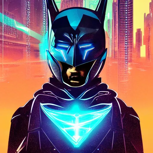 Image similar to cyber punk batman poster