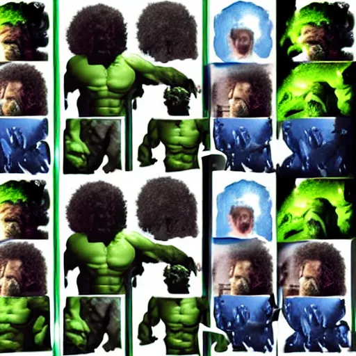 Prompt: photomanipulation of BOB ROSS as hulk, marvel, fully detailed, volumetric lightening, octane render, cinema 4D