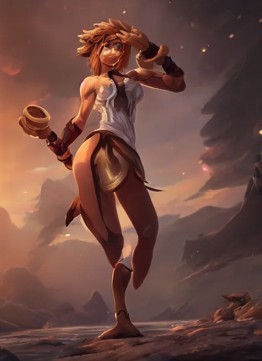 Image similar to fitness taliyah, from league of legends, superb cosplay, au naturel, jungling, exhibant, in shape, hyper detailed, digital art, trending in artstation, cinematic lighting, studio quality, smooth render, unreal engine 5 rendered, octane rendered, art style by klimt and nixeu and ian sprigger and wlop and krenz cushart