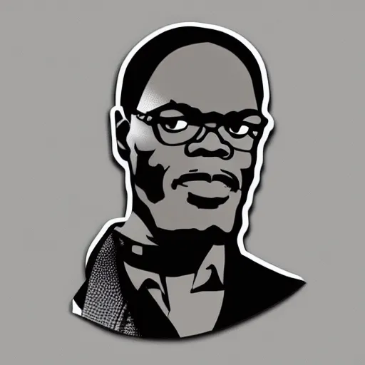 Image similar to a nice vector sticker of samuel l jackson