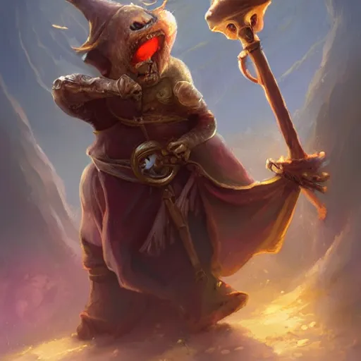 Image similar to cute little anthropomorphic eggplant, wielding a magic staff, tiny, small, short, wizard robe, cute and adorable, pretty, beautiful, dnd character art portrait, matte fantasy painting, deviantart artstation, by jason felix by steve argyle by tyler jacobson by peter mohrbacher, cinema