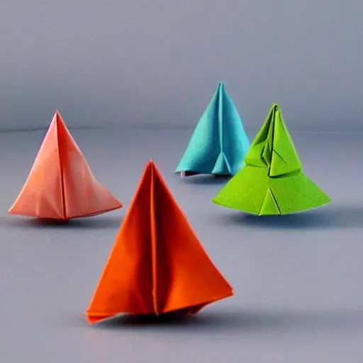 Prompt: origami gnomes