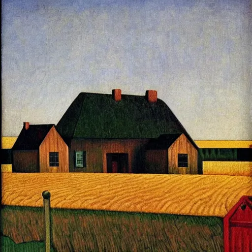 Image similar to by grant wood