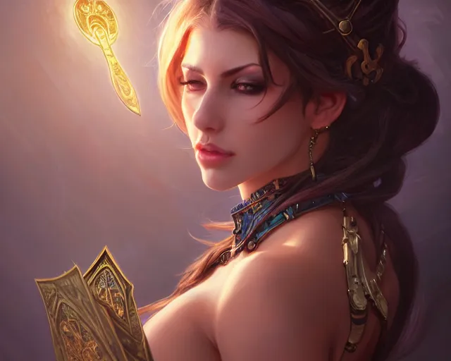 Image similar to liz katz, 8 k, deep focus, d & d, fantasy, intricate, elegant, highly detailed, digital painting, artstation, concept art, matte, sharp focus, illustration, hearthstone, art by artgerm and greg rutkowski and alphonse mucha