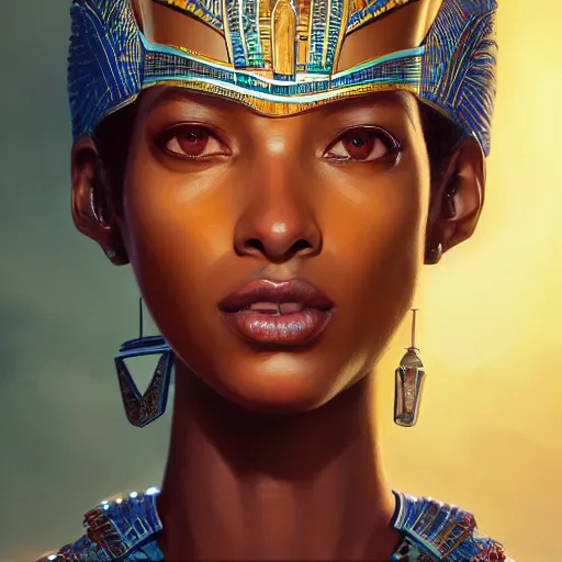 Prompt: highly detailed portrait of an african egyptian goddess but white, intricate alien technology, stephen bliss, unreal engine, fantasy art by greg rutkowski, loish, rhads, ferdinand knab, makoto shinkai and lois van baarle, ilya kuvshinov, rossdraws, tom bagshaw, global illumination, radiant light, detailed and intricate environment