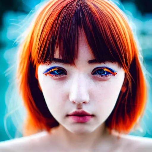 Image similar to prompt, high speed, modelsociety, radiant skin, huge anime eyes, rtx on, perfect face, intricate, sony a 7 r iv, symmetric balance, polarizing filter, photolab, lightroom, 4 k, dolby vision, photography award