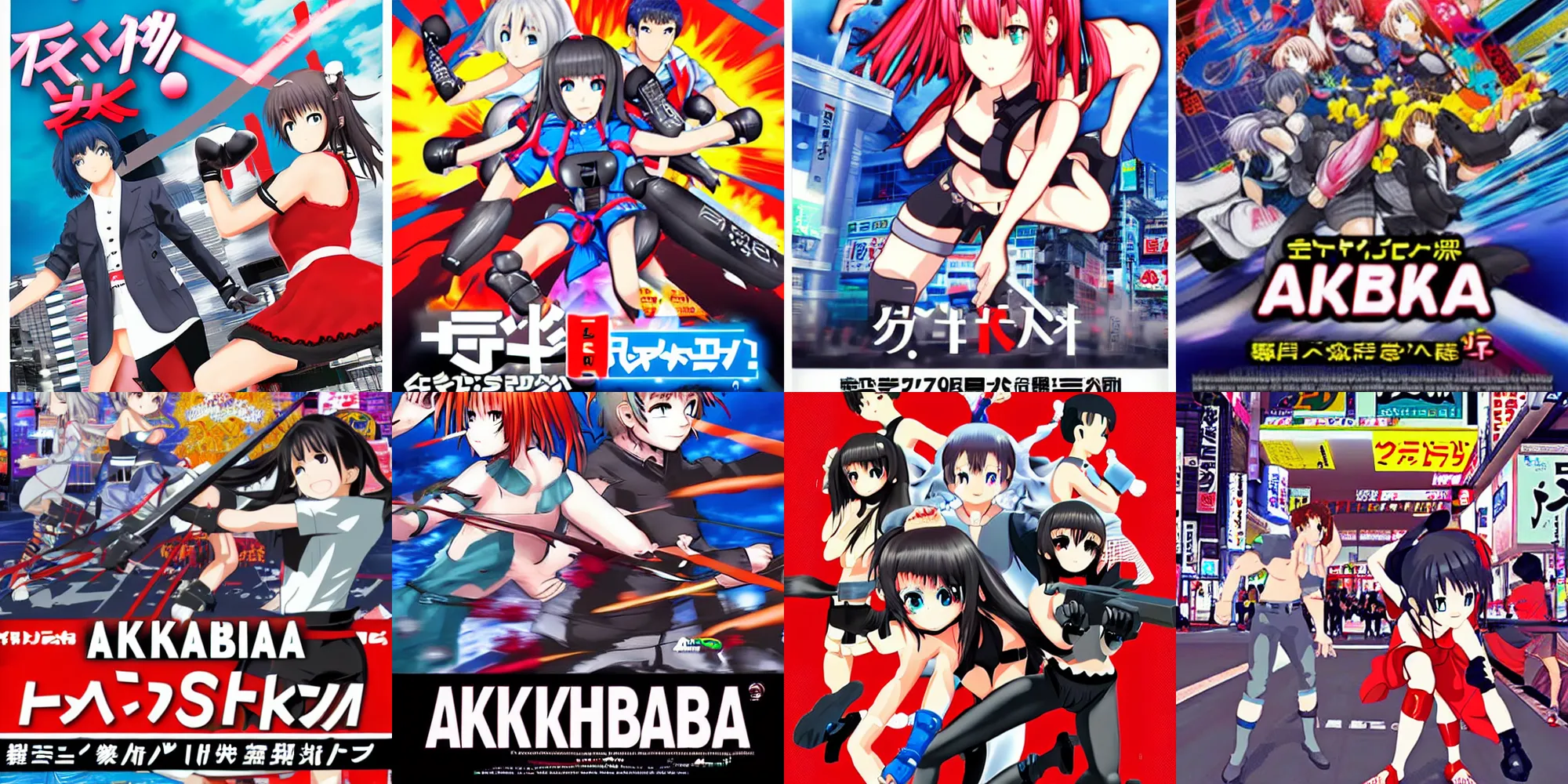 Prompt: akihabara poster, fight simulator