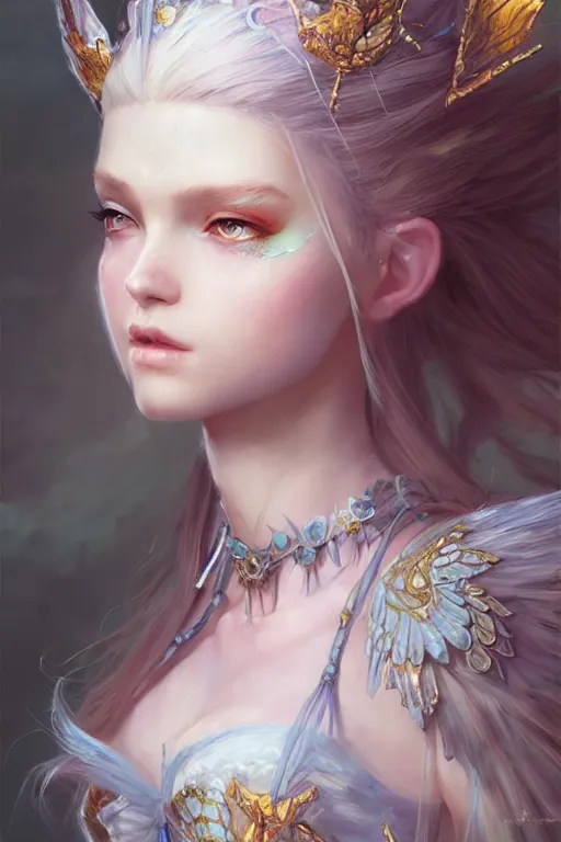 Image similar to fairy princess, highly detailed, d & d, fantasy, highly detailed, digital painting, trending on artstation, concept art, sharp focus, illustration, art by artgerm and greg rutkowski and fuji choko and viktoria gavrilenko and hoang lap