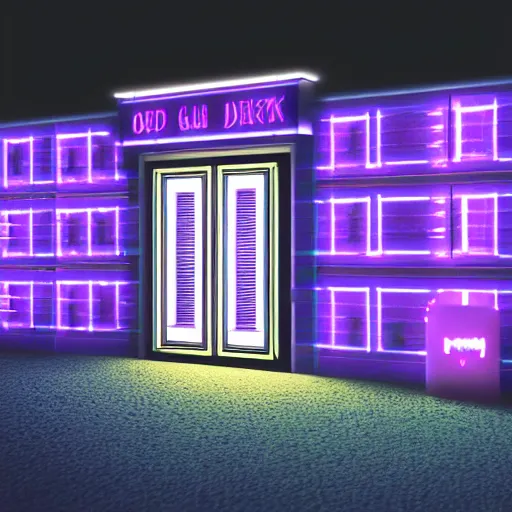 Prompt: cyberpunk funeral house, 4k, sad, neon lighting, night