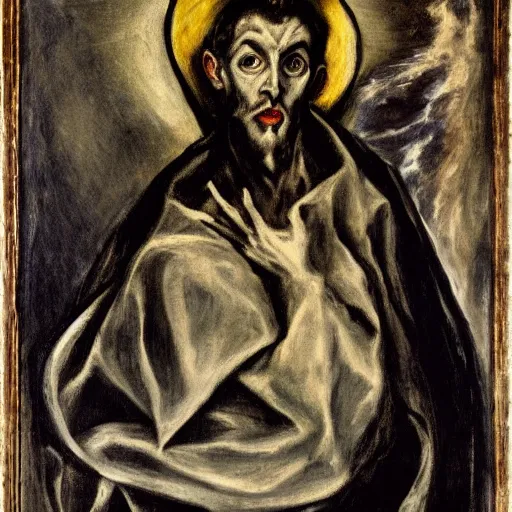 Image similar to El Greco, portrait of a demon