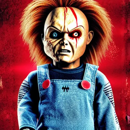Image similar to Chucky versus Michael Myers movie poster