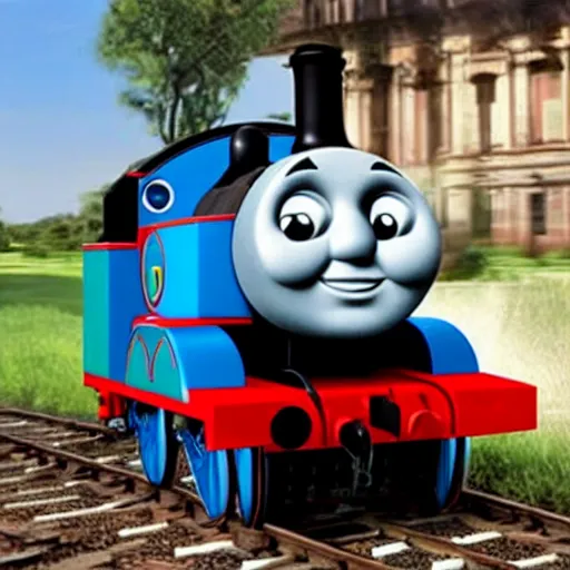 Image similar to thomas the tank engine in the trolley dillema