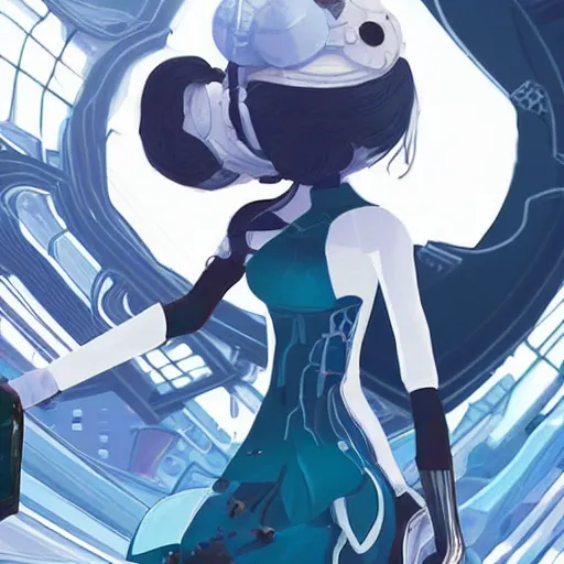 Image similar to luxury advertisement, white and teal colors. highly detailed post-cyberpunk sci-fi asian city in style of cytus and deemo, mysterious vibes, by Ilya Kuvshinov, by Greg Tocchini, nier:automata, set in half-life 2, beautiful with eerie vibes, very inspirational, very stylish, surrealistic, perfect digital art, mystical journey in strange world, bastion game