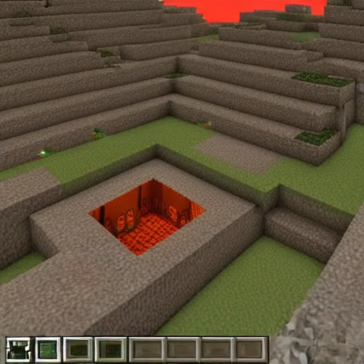 Image similar to minecraft in hell