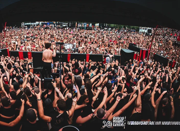 Image similar to photo still of a funeral ceremony on stage at vans warped tour, 8 k, 8 5 mm f 1. 8, studio lighting, rim light, right side key light