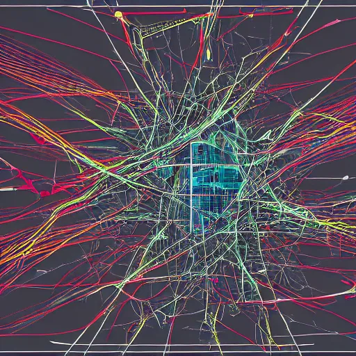 Prompt: a diagram of an artificial neural network, digital art, amazing quality, very detailed, trending on artstation