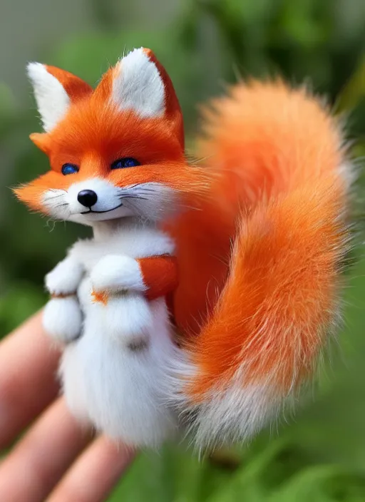 Prompt: 80mm resin detailed miniature of fluffy fox, Product Introduction Photos, 4K, Full body