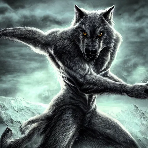 Prompt: werewolf, Photo, Realistic, Hyper detailed,