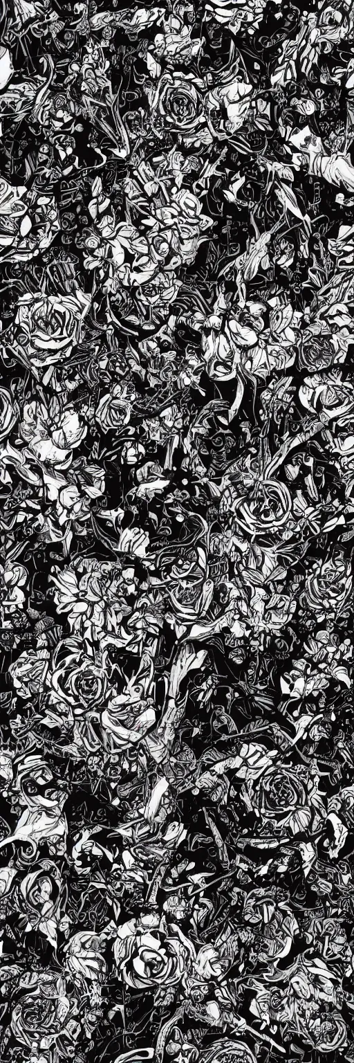 Image similar to guns and roses on a black background, wallpaper, Illustration, Anatomical Drawing, Painting