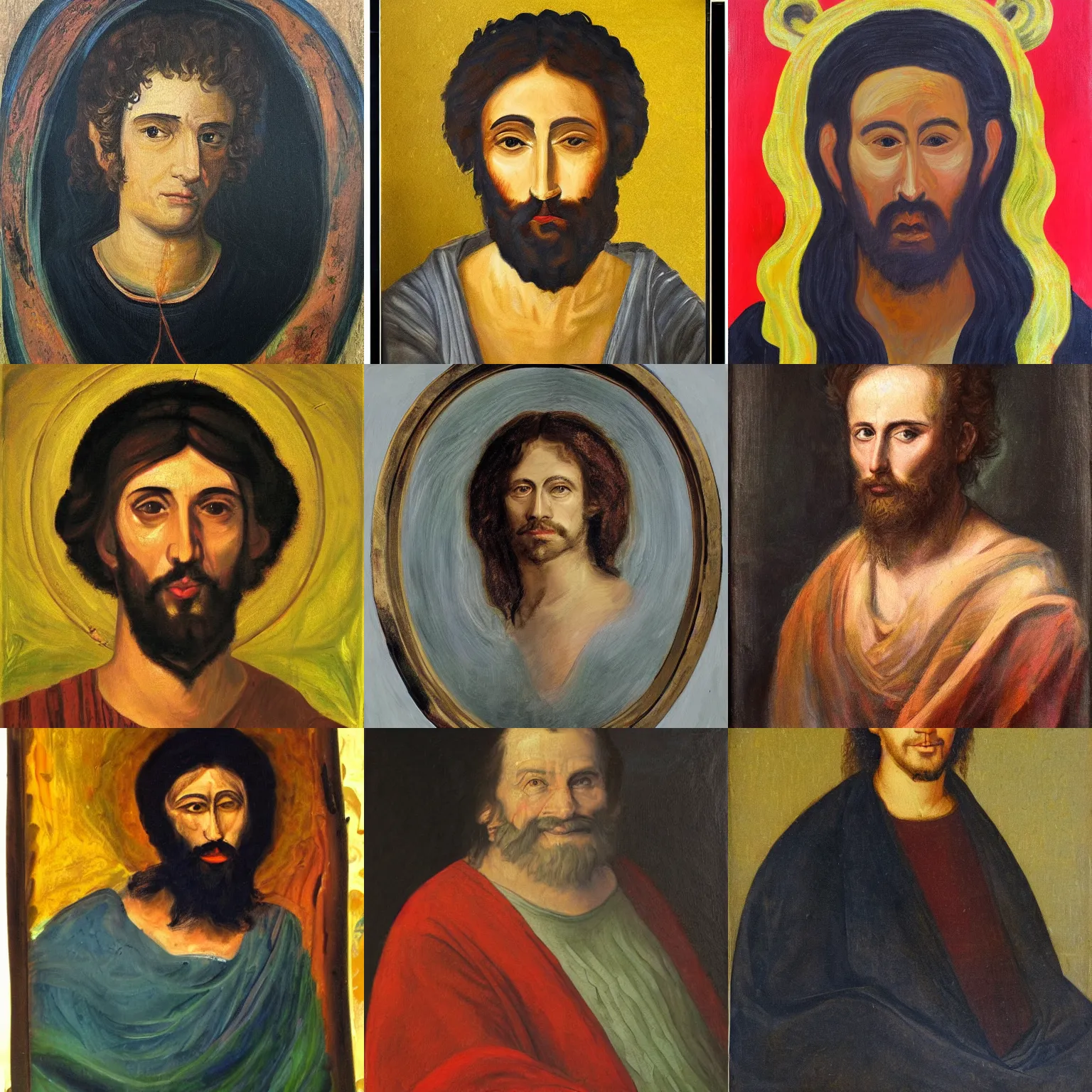 Prompt: painted portrait of God