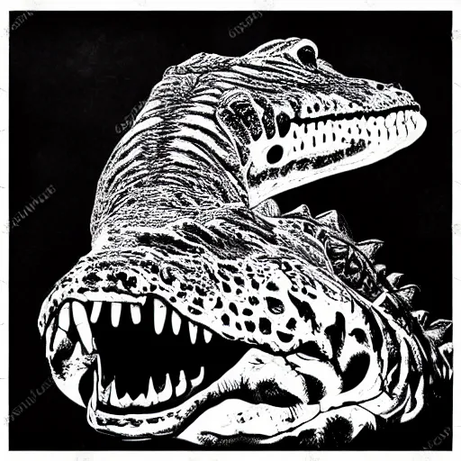 Image similar to 1 0 2 4 x 1 0 2 4 high resolution crocodile morphed with tiger kinetic art etching black and white “ gray ’ s anatomy ”