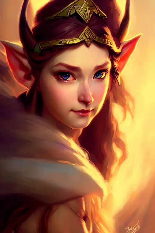 Image similar to elf princess zelda portrait, beautiful face by bayard wu, anna podedworna, gaston bussiere, greg rutkowski