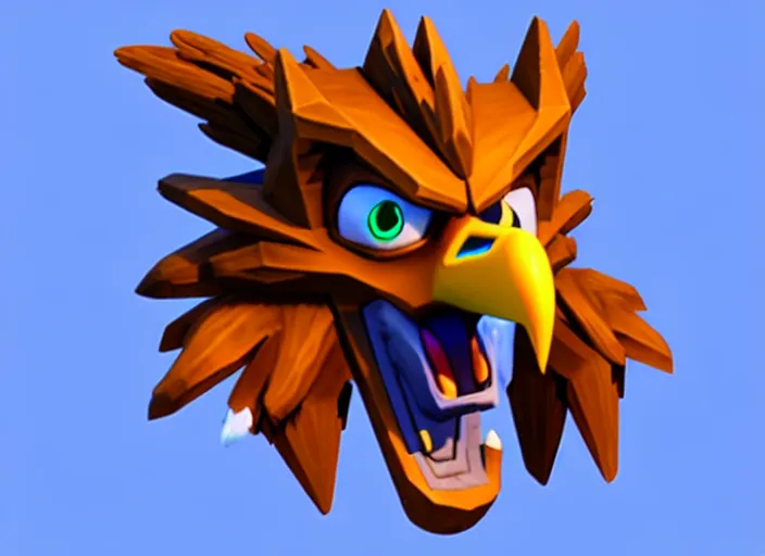 Prompt: eagle head, stylized stl, 3 d render, activision blizzard style, hearthstone style, crash bandicoot artstyle