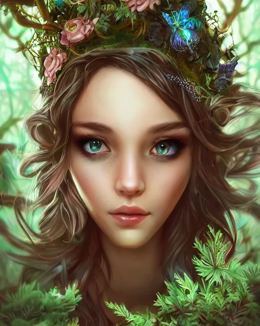 Prompt: A beautiful maid in a magical forest, bikini, beautiful face, very detailed face, fantasy art, in the style of artgerm, illustration, epic, fantasy, intricate, hyper detailed, artstation, concept art, smooth, sharp focus