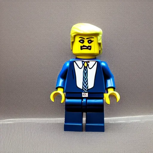Image similar to lego minifig of donald trump looking angry