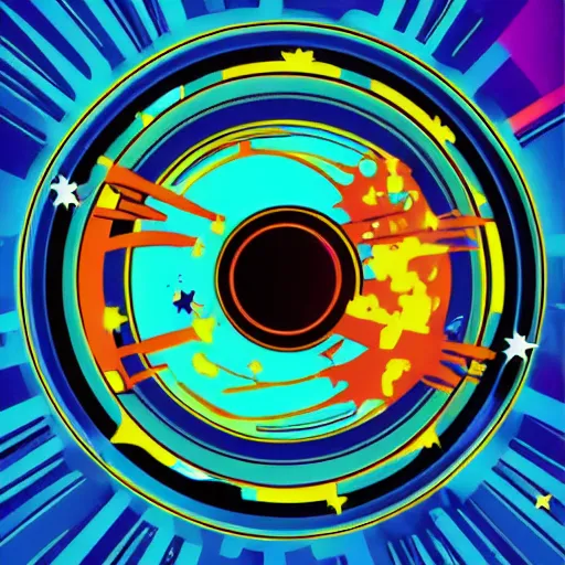 Image similar to 2 planet collapse particle fusion element macro cosmic art by butcher billy, sticker, colorful, illustration, highly detailed, simple, smooth and clean vector curves, no jagged lines, vector art, smooth andy warhol style