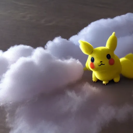 Prompt: a cloud Pikachu