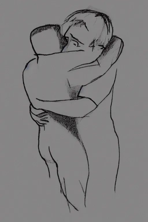 Prompt: minimalist sketch of a hug