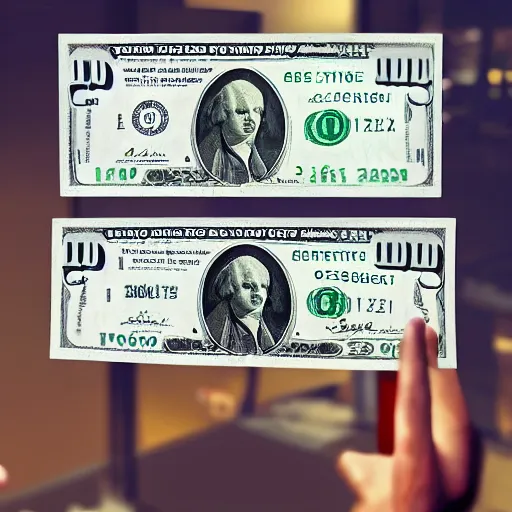 Image similar to paying your last dollar bill at a cash register trending on artstation dark lighting