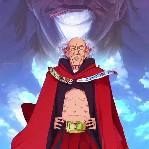 Prompt: portrait of hector salamanca as the master of the red wind elements, anime fantasy illustration by tomoyuki yamasaki, kyoto studio, madhouse, ufotable, trending on artstation