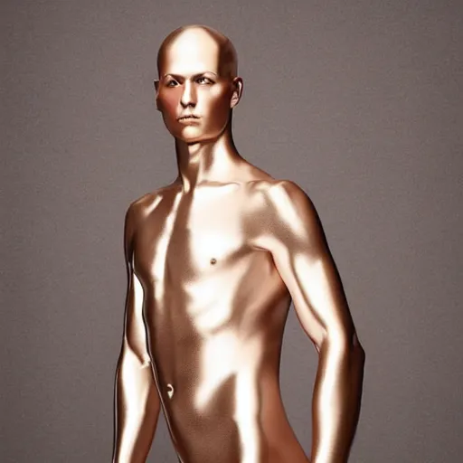 Prompt: a portrait beautiful athletic male holographic metal manequin, photographed by erwin olaf