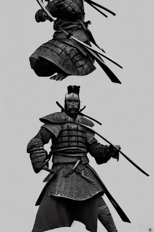 Prompt: samurai warrior by ariel perez from artstation