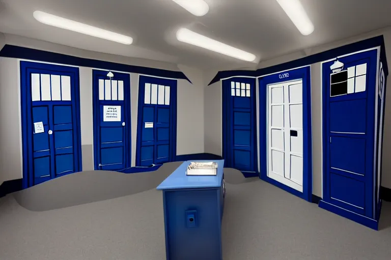 Image similar to tardis console room, dr who, dentist office