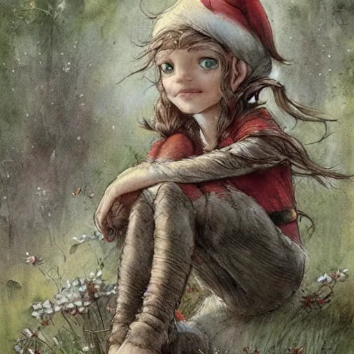 Prompt: lovely elf in the nature by jean - baptiste monge