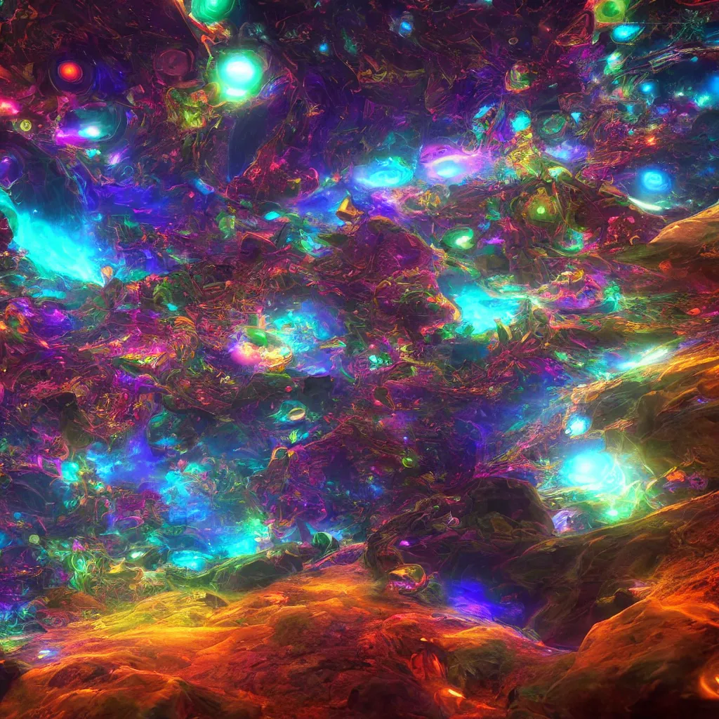 Image similar to beautiful dmt universe, concept art, aesthetic octane render, 8k HD resolution