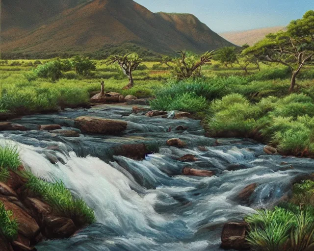 Prompt: A photorealistic painting of Karkloof Nature Reserve