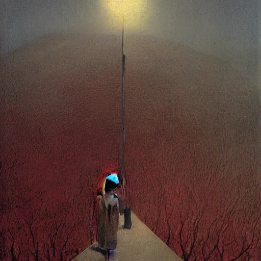 Image similar to selfie made by zdzislaw beksinski