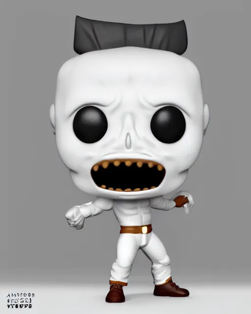 Prompt: full body 3d render of trymacs as a funko pop, studio lighting, white background, blender, trending on artstation, 8k, highly detailed