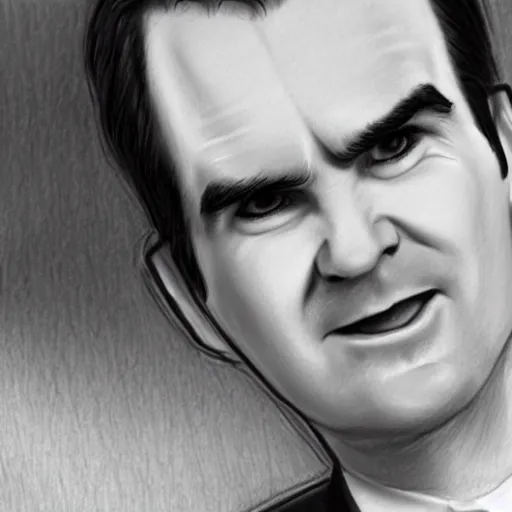 Image similar to close up of jimmy carr paying his tax return, pencil sketch caricature