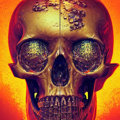 Image similar to portrait_of_a_melting_skull._intricate_abstract._intricate_artwork._by_Tooth_Wu_wlop_beeple_dan_mumford._octane_render_trending_on_artstat