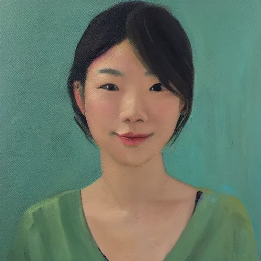 Prompt: oil painting by shigeko kubota