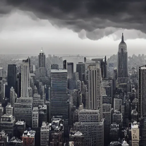 Prompt: a wide view of New York City surrounded by dementors, inspired by David Yates, 4k, detailed, ultra realistic