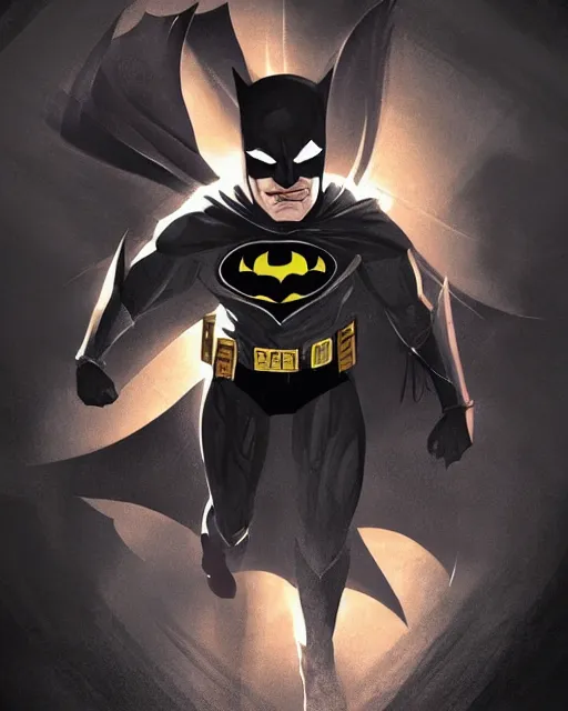 Image similar to ven as batman, with the powers of flash, dynamic lighting, fantasy concept art, trending on art station, stunning visuals, creative, cinematic, ultra detailed, comic strip style